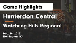 Hunterdon Central  vs Watchung Hills Regional  Game Highlights - Dec. 20, 2018