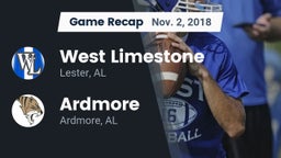 Recap: West Limestone  vs. Ardmore  2018