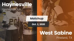 Matchup: Haynesville vs. West Sabine  2020