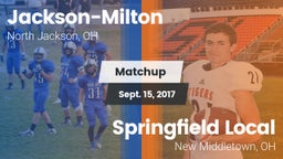 Matchup: Jackson-Milton vs. Springfield Local  2017