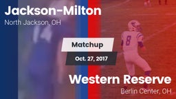 Matchup: Jackson-Milton vs. Western Reserve  2017