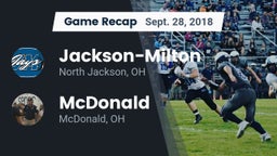 Recap: Jackson-Milton  vs. McDonald  2018