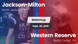 Matchup: Jackson-Milton vs. Western Reserve  2019