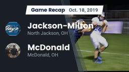 Recap: Jackson-Milton  vs. McDonald  2019