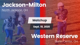 Matchup: Jackson-Milton vs. Western Reserve  2020