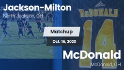 Matchup: Jackson-Milton vs. McDonald  2020