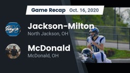 Recap: Jackson-Milton  vs. McDonald  2020