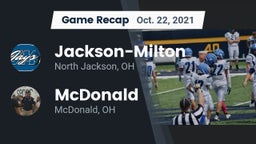 Recap: Jackson-Milton  vs. McDonald  2021