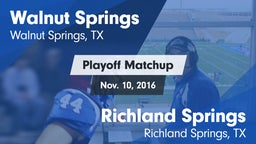Matchup: Walnut Springs vs. Richland Springs  2016