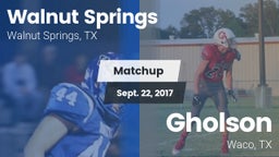 Matchup: Walnut Springs vs. Gholson  2017