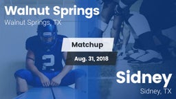 Matchup: Walnut Springs vs. Sidney  2018