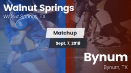 Matchup: Walnut Springs vs. Bynum  2018