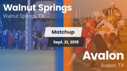 Matchup: Walnut Springs vs. Avalon  2018