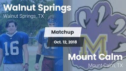 Matchup: Walnut Springs vs. Mount Calm  2018