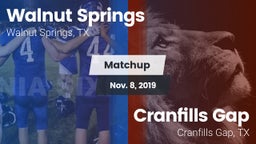 Matchup: Walnut Springs vs. Cranfills Gap  2019