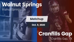Matchup: Walnut Springs vs. Cranfills Gap  2020