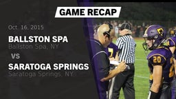 Recap: Ballston Spa  vs. Saratoga Springs  2015