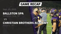 Recap: Ballston Spa  vs. Christian Brothers Academy  2015