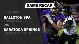 Recap: Ballston Spa  vs. Saratoga Springs  2016