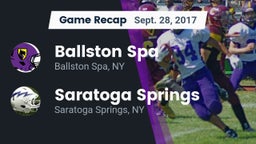 Recap: Ballston Spa  vs. Saratoga Springs  2017