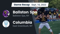 Recap: Ballston Spa  vs. Columbia  2022