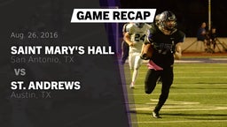 Recap: Saint Mary's Hall  vs. St. Andrews  2016