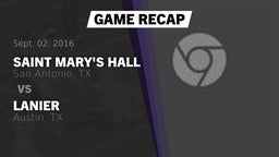 Recap: Saint Mary's Hall  vs. Lanier  2016