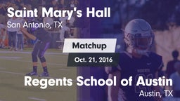 Matchup: Saint Mary's Hall vs. Regents School of Austin 2016