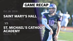 Recap: Saint Mary's Hall  vs. St. Michael's Catholic Academy 2016