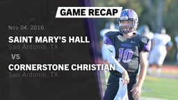 Recap: Saint Mary's Hall  vs. Cornerstone Christian  2016