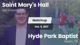Matchup: Saint Mary's Hall vs. Hyde Park Baptist  2017
