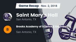 Recap: Saint Mary's Hall  vs. Brooks Academy of Science & Engineering  2018