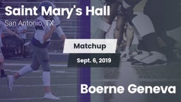 Matchup: Saint Mary's Hall vs. Boerne Geneva  2019