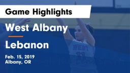 West Albany  vs Lebanon  Game Highlights - Feb. 15, 2019
