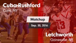 Matchup: Cuba-Rushford vs. Letchworth  2016
