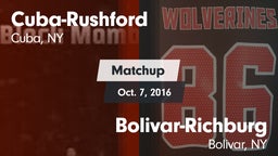 Matchup: Cuba-Rushford vs. Bolivar-Richburg  2016