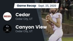 Recap: Cedar  vs. Canyon View  2020