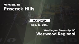 Matchup: Pascack Hills vs. Westwood Regional  2016