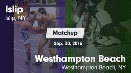 Matchup: Islip vs. Westhampton Beach  2016