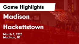 Madison  vs Hackettstown  Game Highlights - March 3, 2020