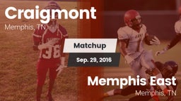 Matchup: Craigmont vs. Memphis East  2016