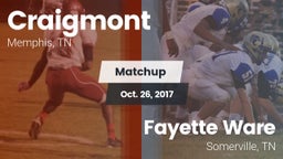 Matchup: Craigmont vs. Fayette Ware  2017