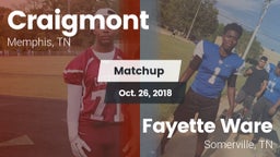 Matchup: Craigmont vs. Fayette Ware  2018