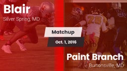 Matchup: Blair vs. Paint Branch  2016