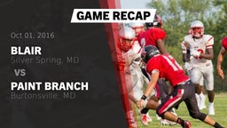 Recap: Blair  vs. Paint Branch  2016