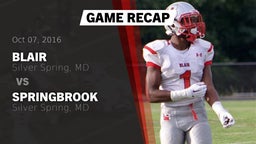 Recap: Blair  vs. Springbrook  2016