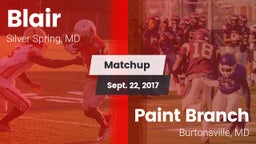 Matchup: Blair vs. Paint Branch  2017