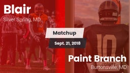 Matchup: Blair vs. Paint Branch  2018