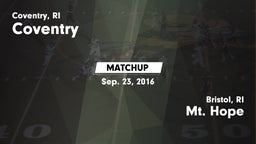Matchup: Coventry vs. Mt. Hope  2016