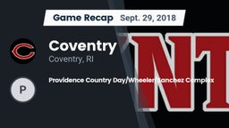 Recap: Coventry  vs. Providence Country Day/Wheeler/Sanchez Complex 2018